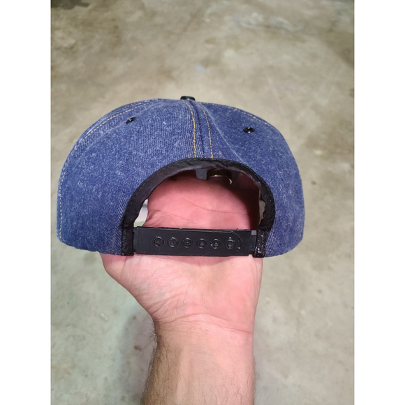 Vintage John Deere Denim Mesh Snap Back Patch Trucker Hat Cap made in USA - Picture 3 of 5